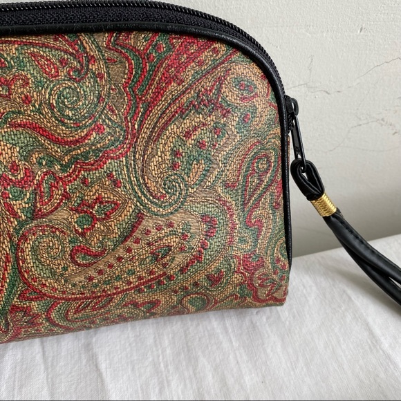 Vintage Xelina Cosmetic Travel Paisley Print Vinyl 5 Bag Set - Picture 8 of 9